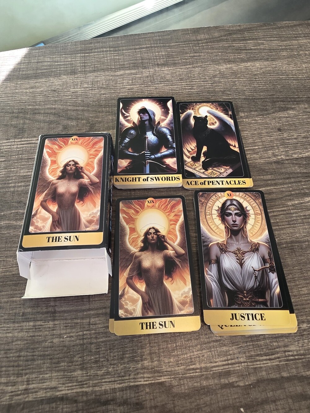 Angel Tarot Deck - Black Box 78 Cards NO GUIDEBOOK - Picture 2 of 2